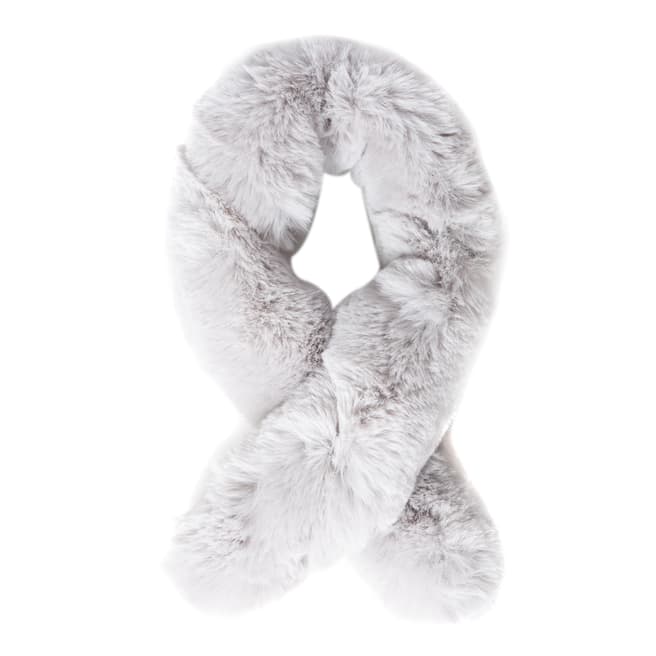 JayLey Collection Grey Luxury Faux Fur Scarf