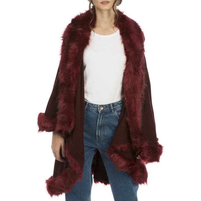 JayLey Collection Red Faux Fur Cape