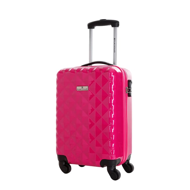 Platinium Pink Sowtude Spinner Cabin Suitcase 46cm