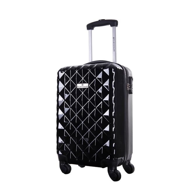 Platinium Black Sowtude Spinner Cabin Suitcase 46cm