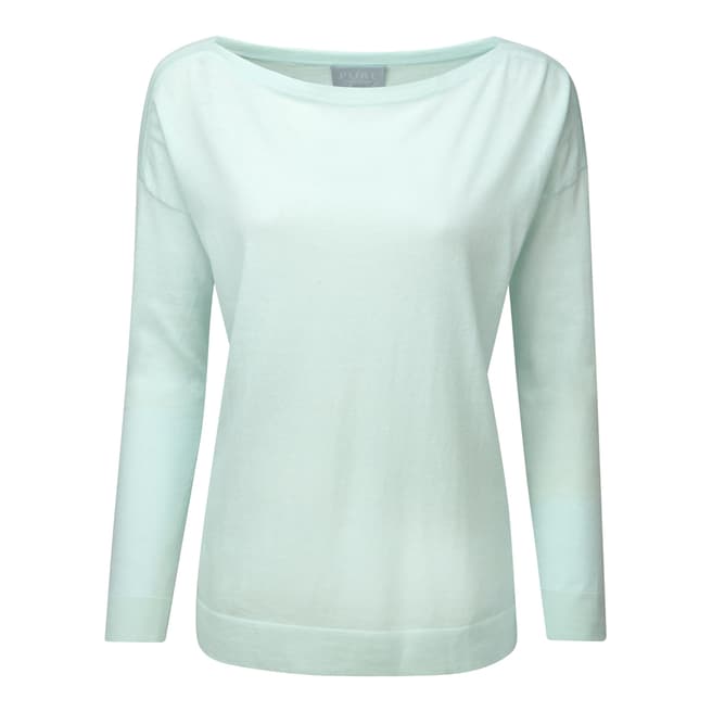 Pure Collection Palest Opal Silk Cotton Boat Neck Sweater