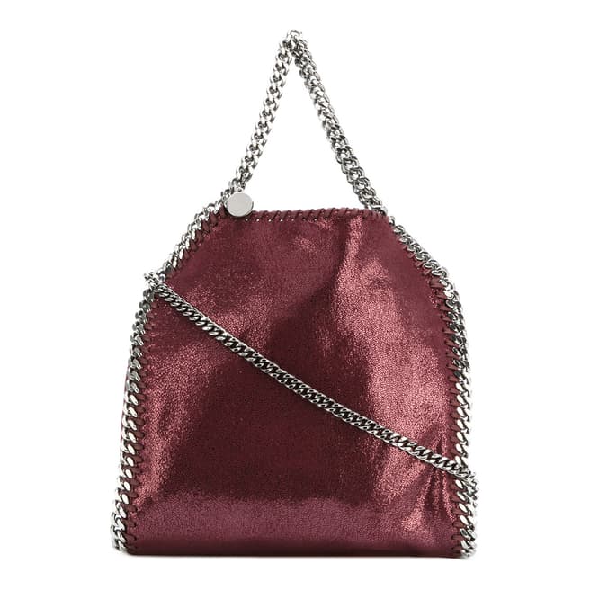 Stella McCartney Indian Red Tiny Falabella Shiny Dotted Chamois Tote Bag