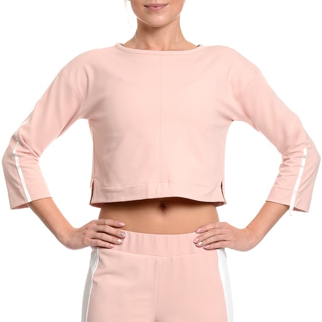 B3.0 Pink Sand Boxy Crop Top With Back Ties
