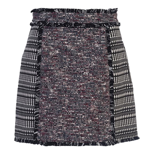 French Connection Black Pixel Mix Mini Skirt