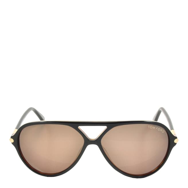Tom Ford Women's Black Shaded Caramel/Brown Leopard Sunglasses 60mm