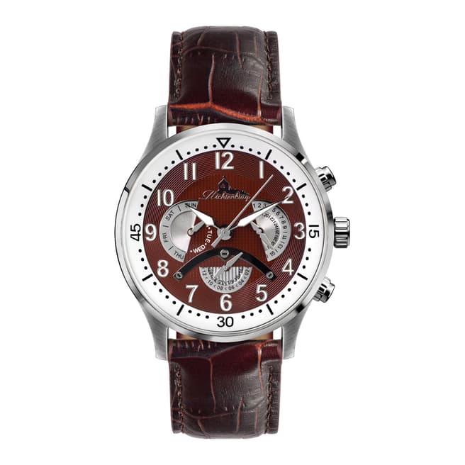 Richtenburg Men's Brown/Silver Stainless Steel/Leather Genf Watch