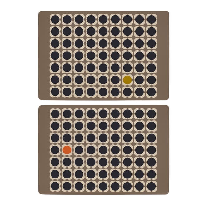 Orla Kiely Set Of Two Yellow Flower Spot Tablemats