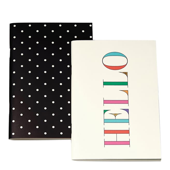 Kate Spade Set Of Two Multi Hello/Deco Dots Notebooks