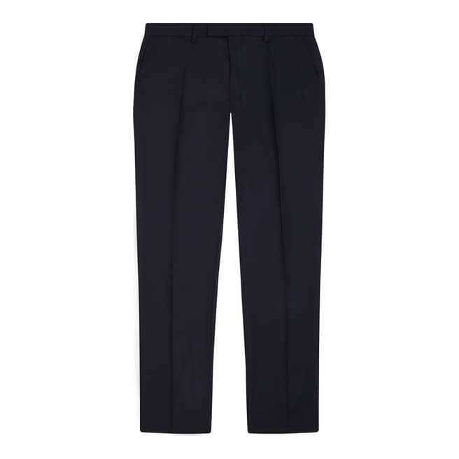 Jaeger Navy Wool Classic Plain Twill Suit Trousers