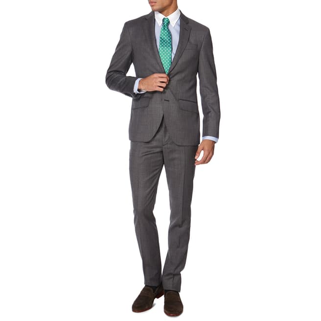 Hackett London Grey Wool Micro Textured Suit