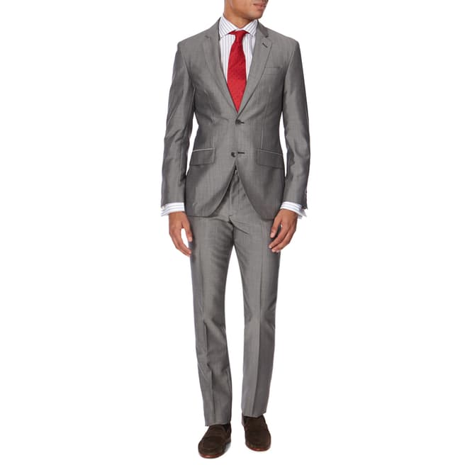 Hackett London Grey Tailored Wool Suit