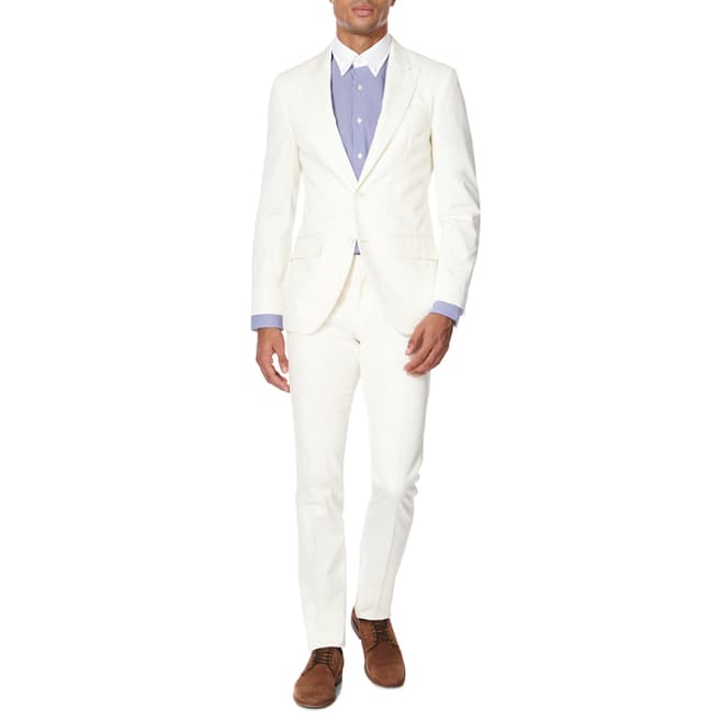 Hackett London White Cotton Suit