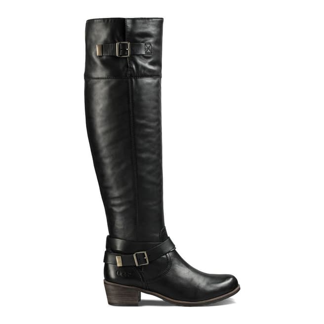 UGG Black Leather Bess Riding Boots