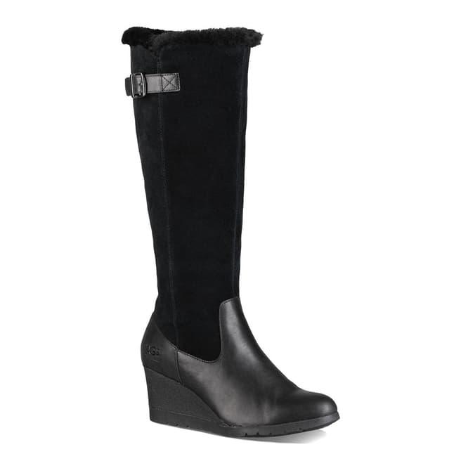 UGG Black Waterproof Suede And Leather Mischa Boots
