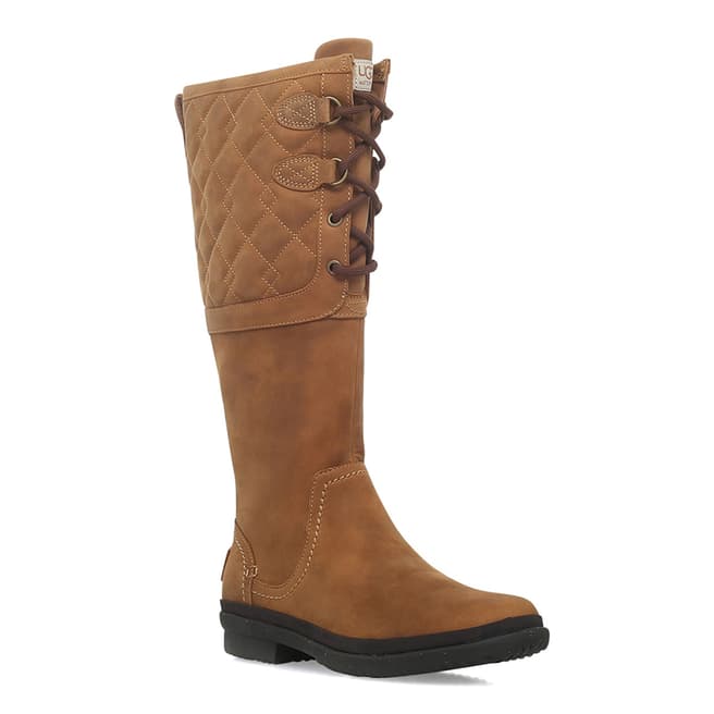 UGG Chestnut Waterproof Leather Elsa Boots