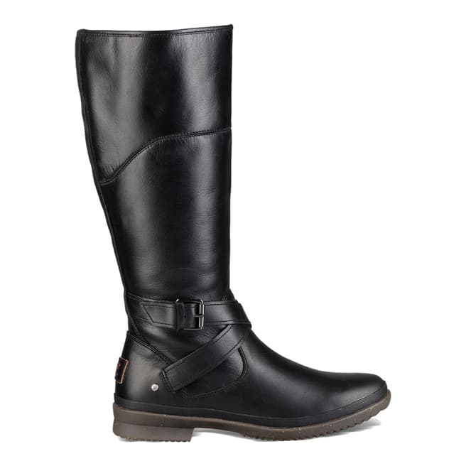UGG Black Leather Evanna Boots