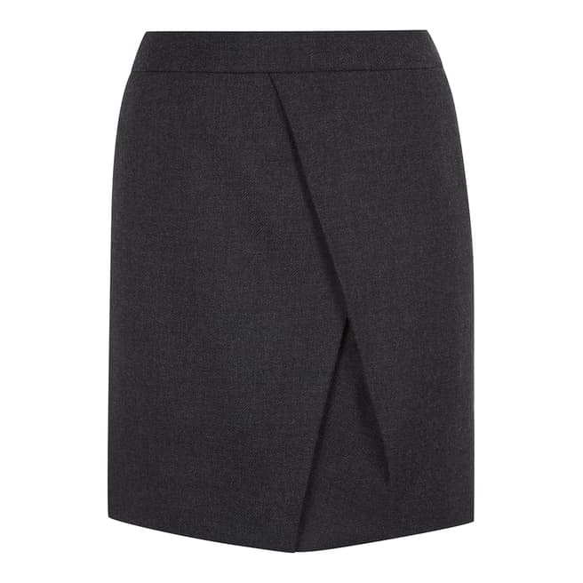 Nicole Farhi Grey Wool Soft Suiting Skirt