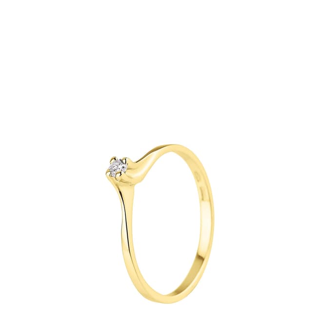 Dyamant Yellow Gold Diamond Ring 0.06cts