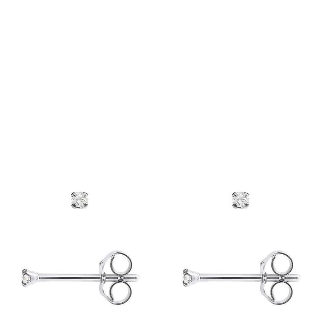 Dyamant Silver Diamond Stud Earrings 0.04cts