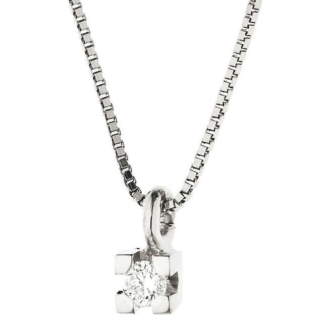 Dyamant Silver Diamond Link Necklace 0.03cts