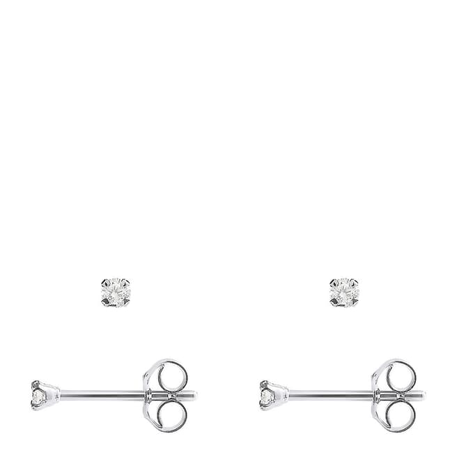 Dyamant Silver Diamond Stud Earrings 0.06cts