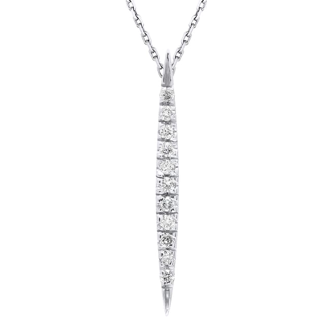 Dyamant White Gold Drop Necklace 0.06cts