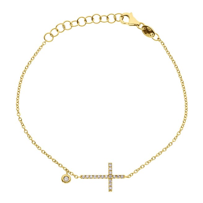 Dyamant Gold Diamond Cross Bracelet 0.15ct