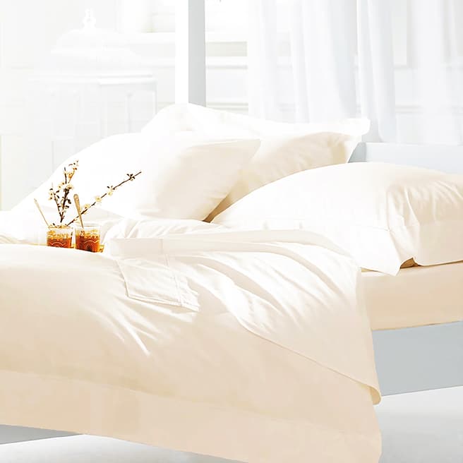 The White Room 600TC Single Fitted Sheet, Cream