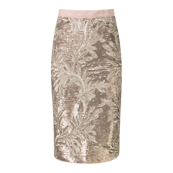 Pure Collection Gold Sequin Pencil Skirt