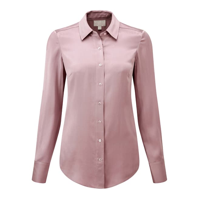Pure Collection Pink Silk Satin Blouse