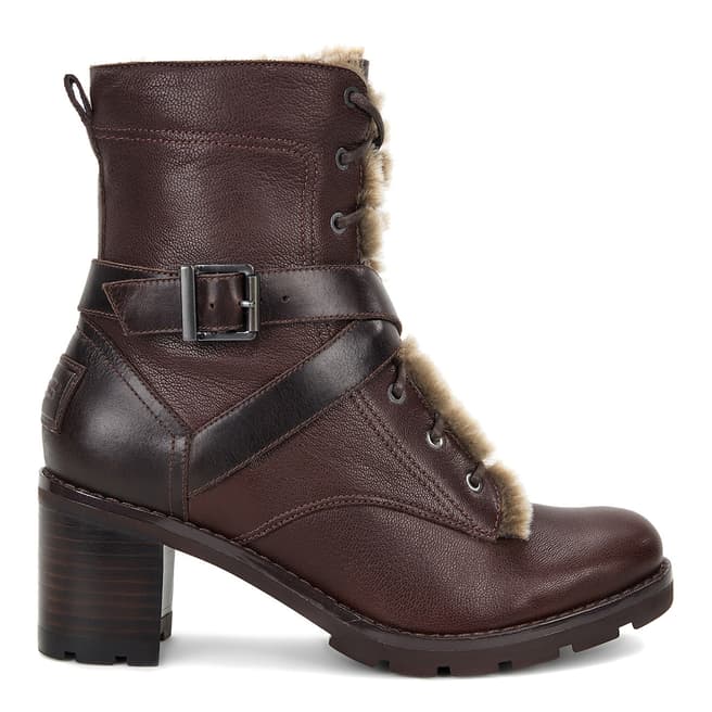 UGG Brown Leather Ingrid Biker Boots