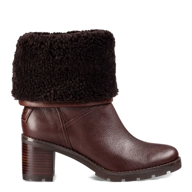 UGG Brown Leather Jessia Boots