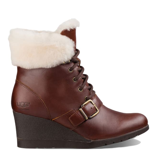 UGG Cordovan Leather Janney Ankle Boots
