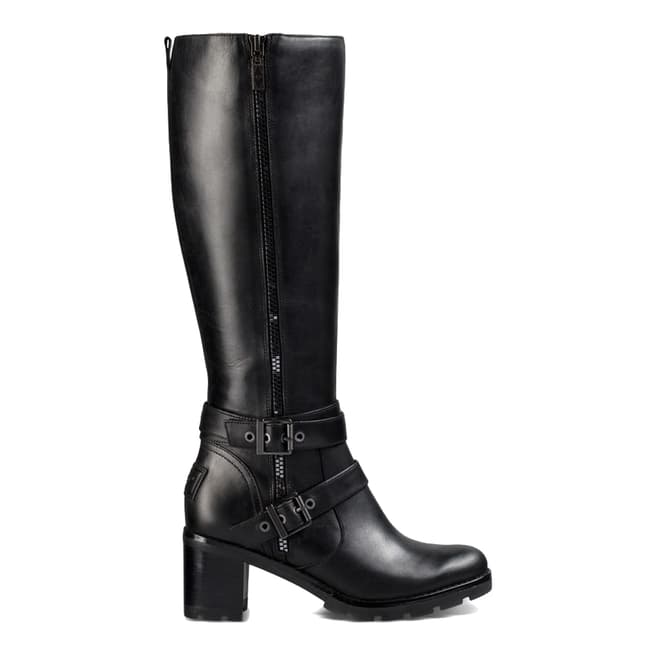UGG Black Leather Lana Zip Boots