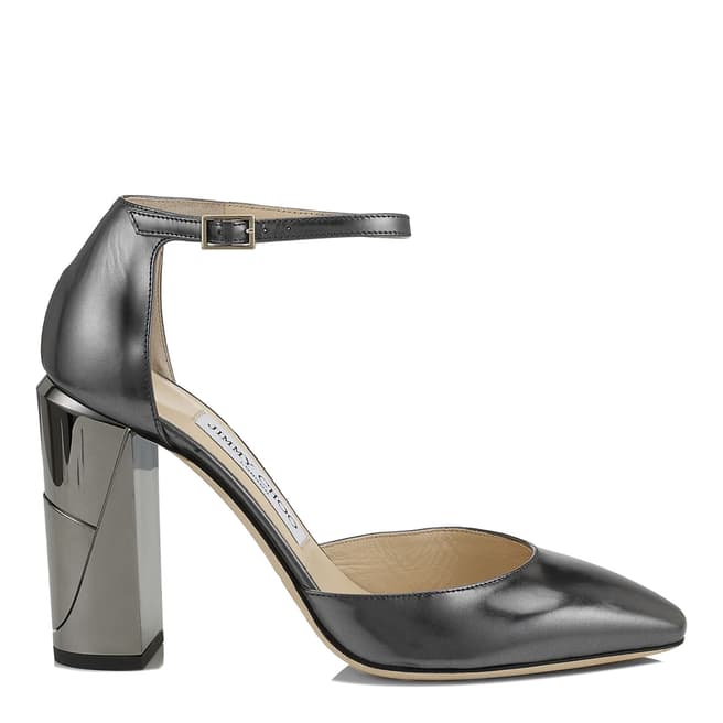 Jimmy Choo Anthracite Leather Mabel 95 Pumps
