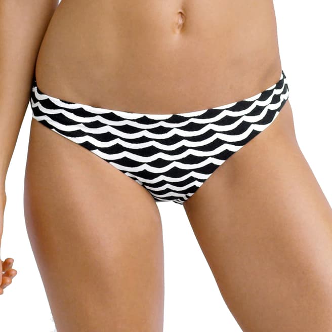 Seafolly Black/White Tidal Wave Hipster Bikini Briefs