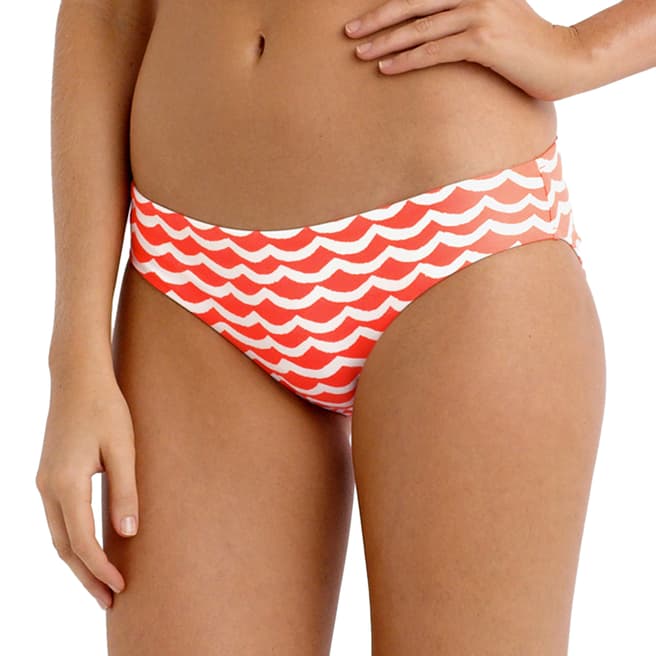 Seafolly Orange/White Tidal Wave Hipster Bikini Briefs