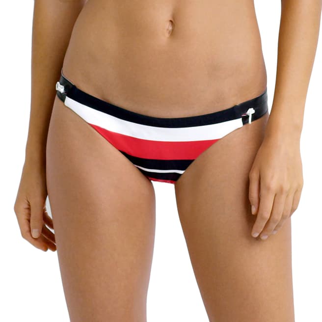 Seafolly Red/Black & White Walk The Line Brazilian Pant