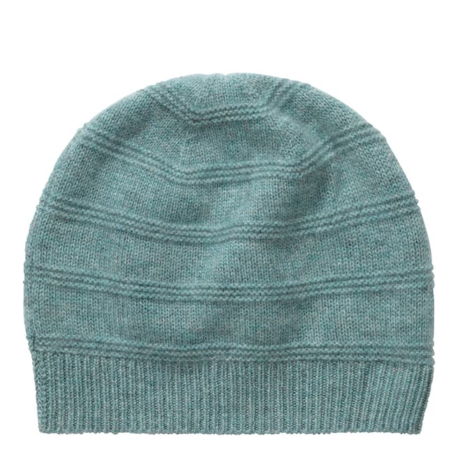 Pure Collection Blue Frost Cashmere Textured Hat