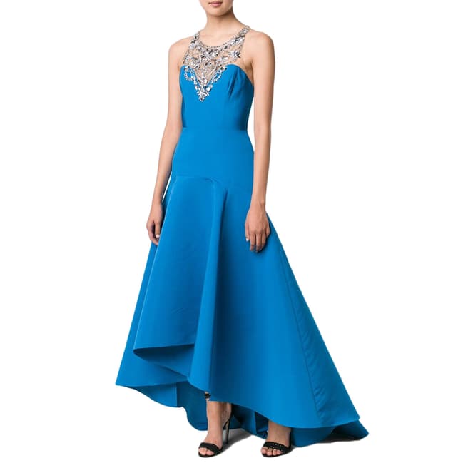 Marchesa Peacock Sleeveless Embellished Gown