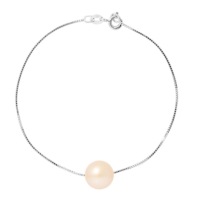 Just Pearl Natural Pink Pearl Silver Bracelet