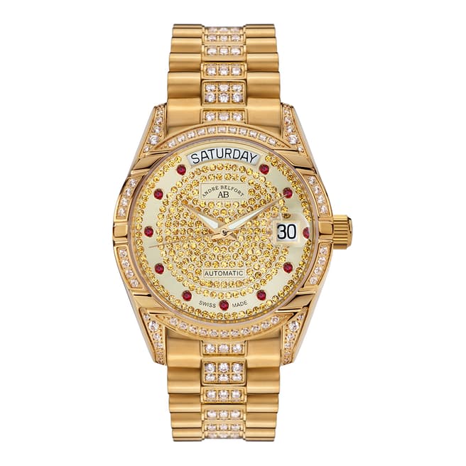Andre Belfort Womens Stainless Steel Gold Watch