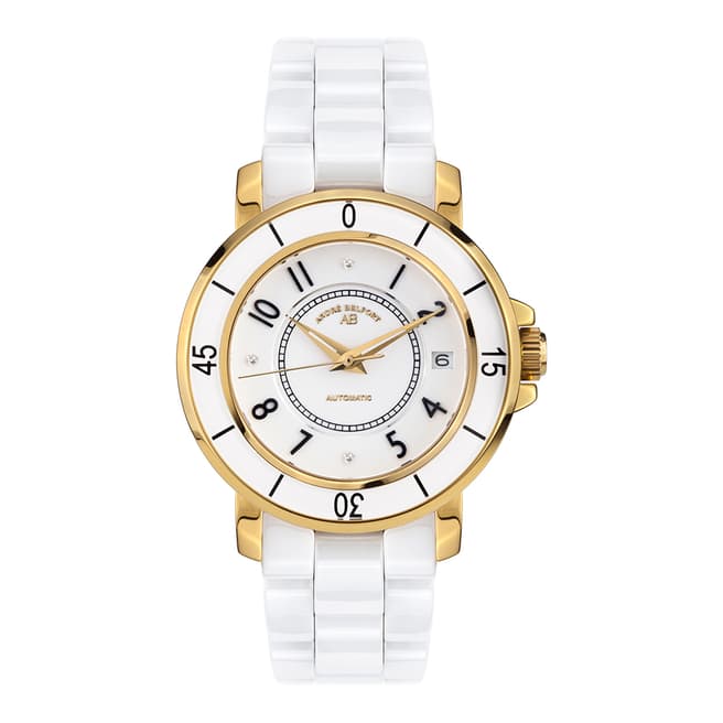 Andre Belfort Women's White/Gold Diamond Aphrodite Weiss Ceramic Watch