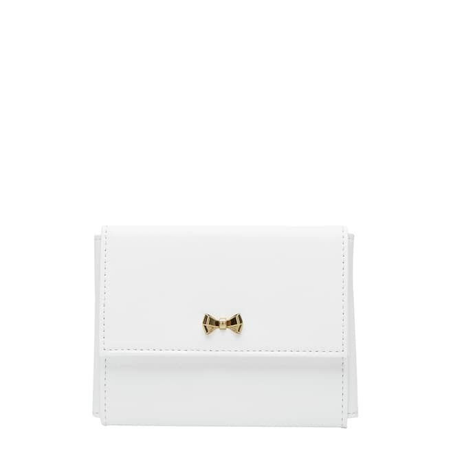 Ted Baker White Leather Justyne Metal Bow Jewellery Case