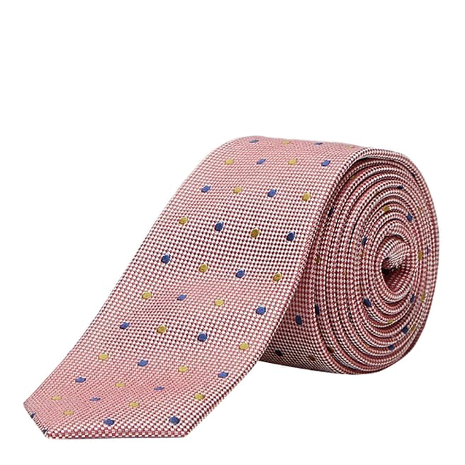 Ted Baker Men's Red Spotted Silk Tie