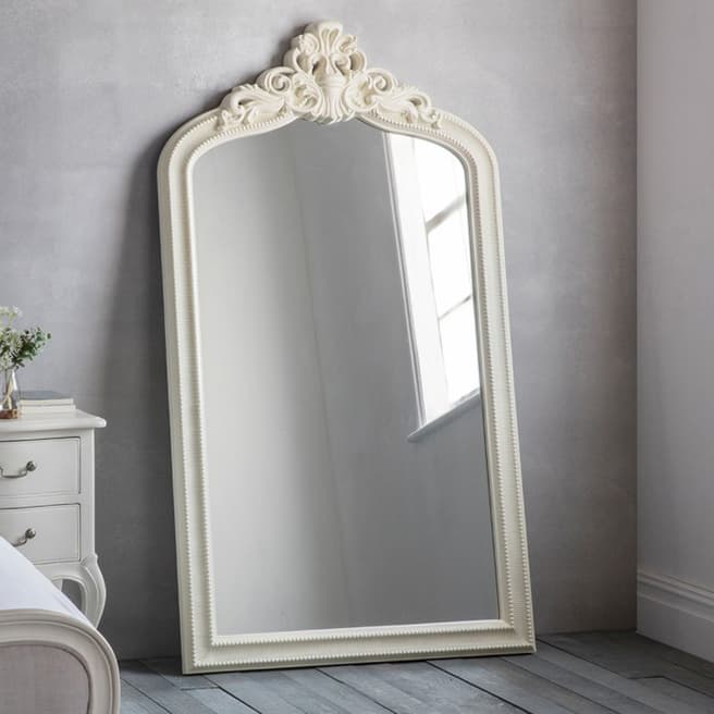 Gallery Living Cream Josephine Crested Leaner Mirror 172 x 97cm