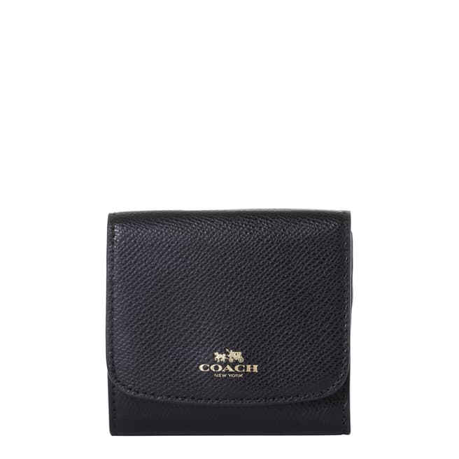 Coach Black Small Crossgrain Leather Wallet