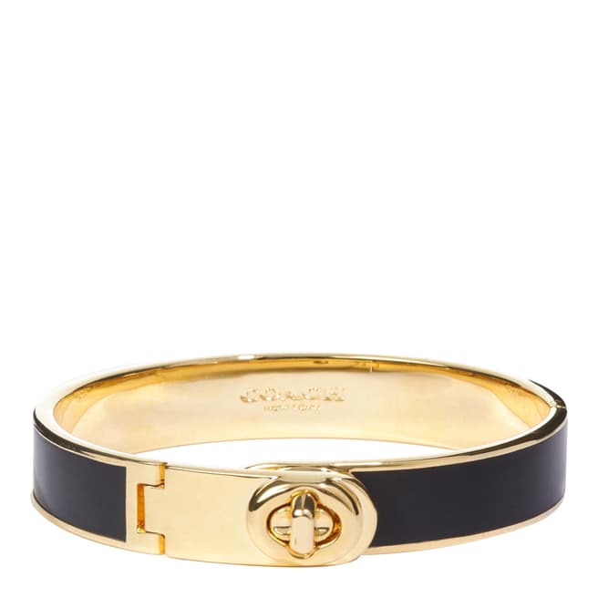 Coach Gold/Navy Turnlock Hinged Bangle