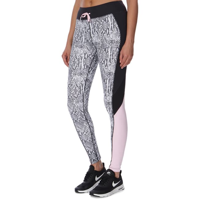 Elle Sport Black/Pink/Grey Printed Training Leggings