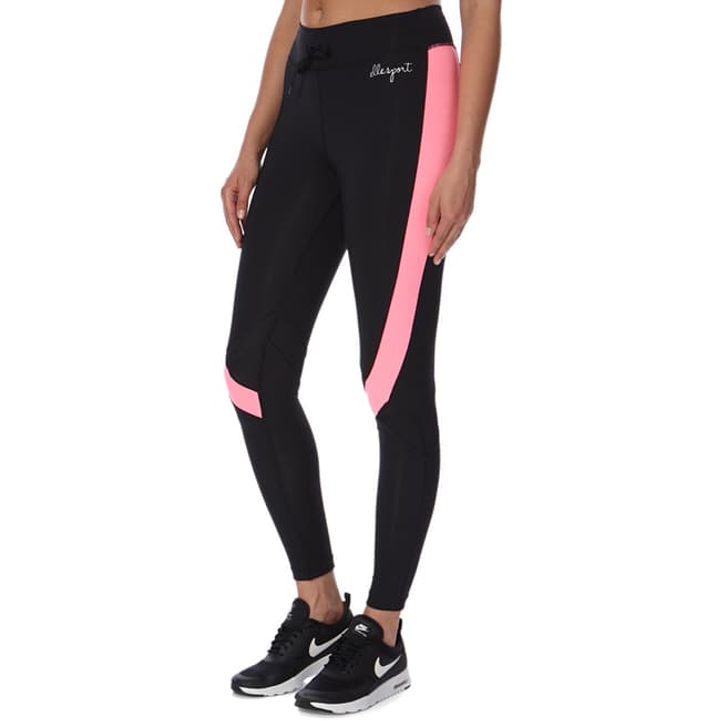 Elle Sport Black/Pink Criss Cross Performance Leggings